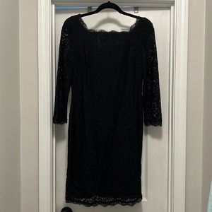 Adrianna Papell black lace dress